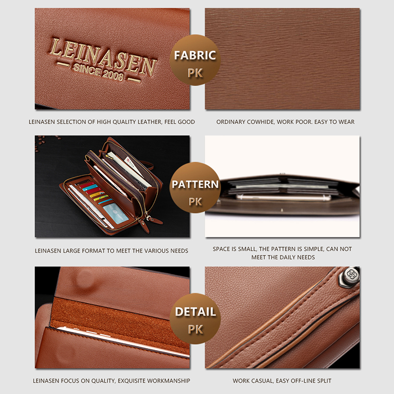 Men's Clutch Bag Long Zipper Wallet Pu Leather Wallet For Men 24 Card Slots  Card Holder Purse Phone Holder - Temu