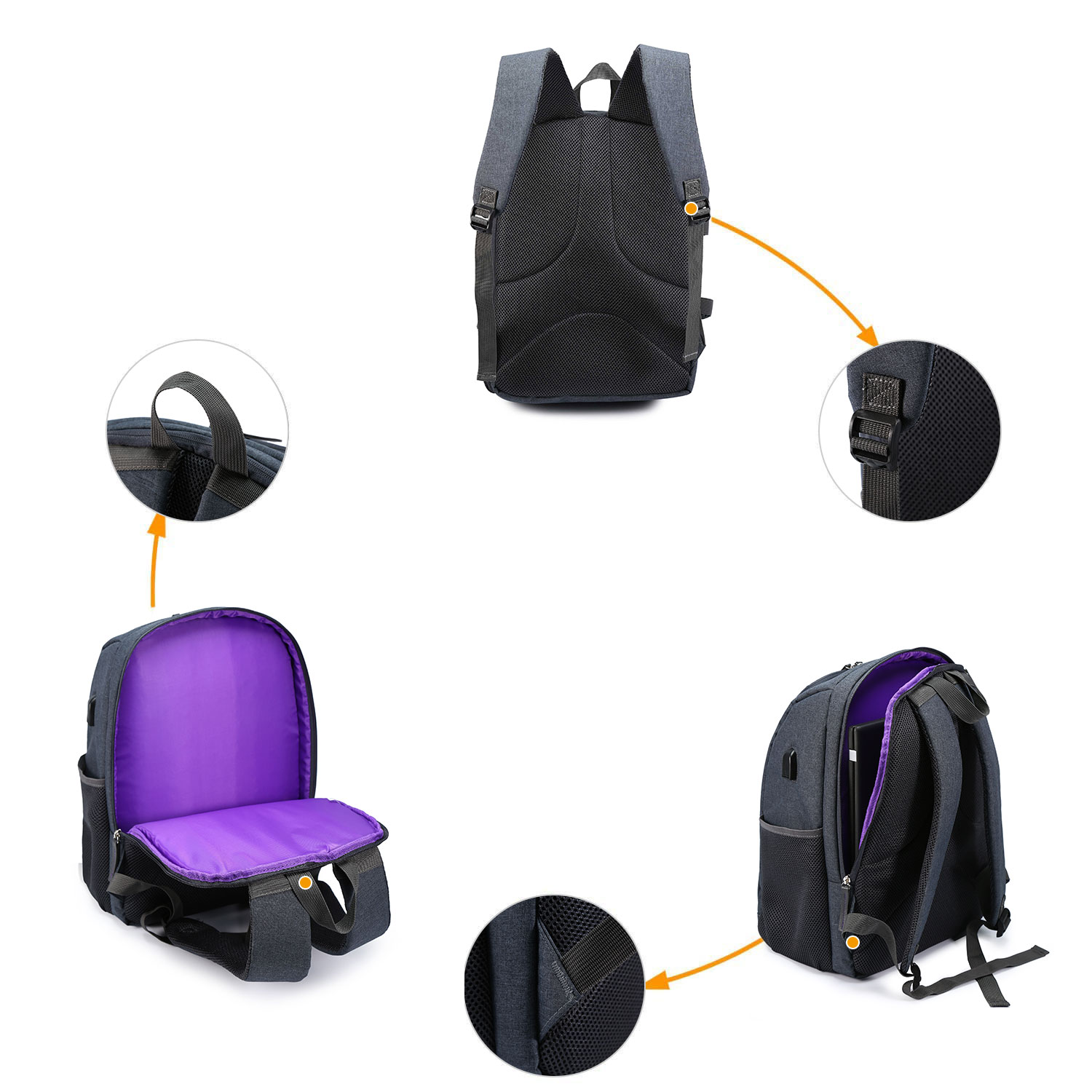 Camera Bag Backpack Photography Bag with Tripod Holder for DSLR SLR Waterproof