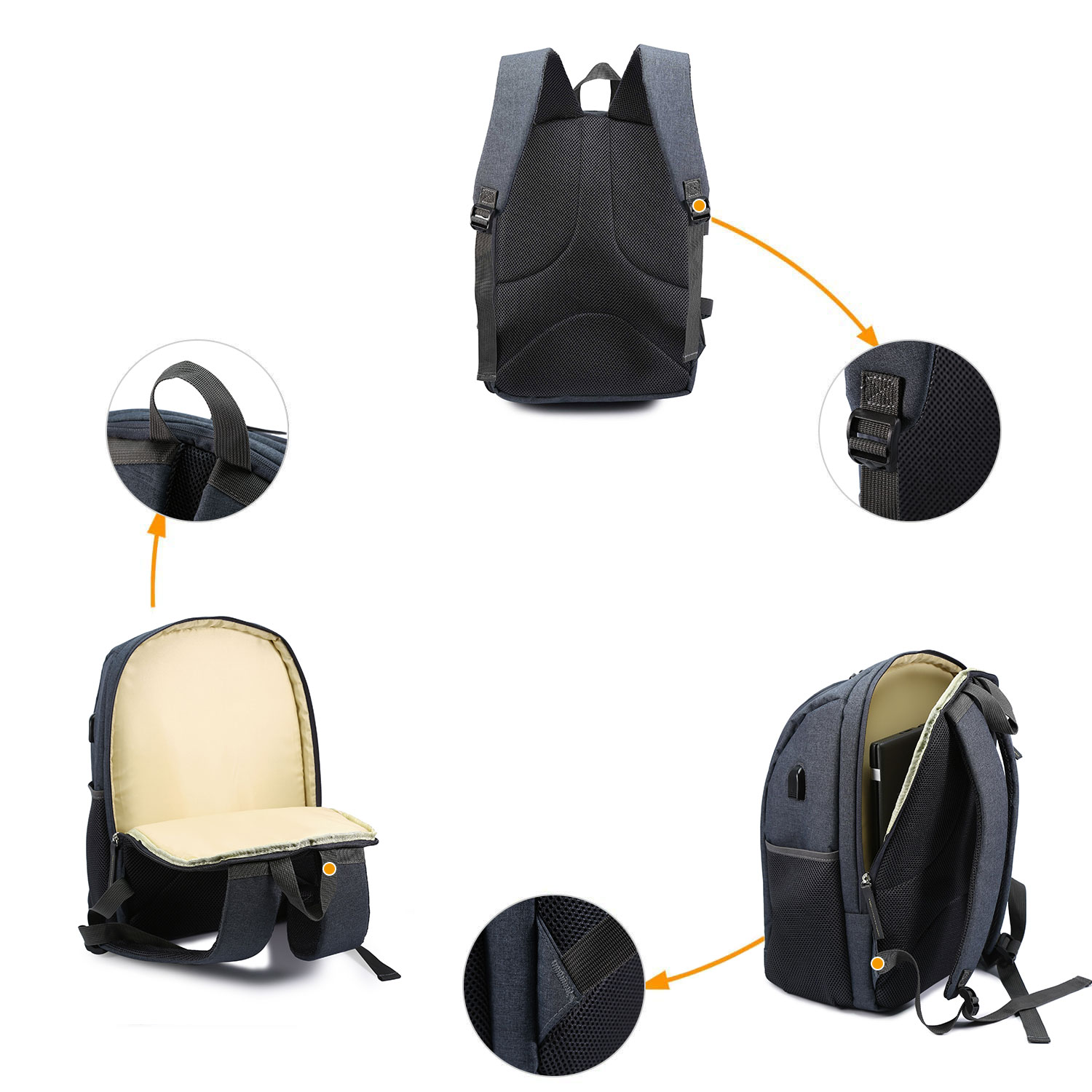 Camera Bag Backpack Photography Bag with Tripod Holder for DSLR SLR Waterproof