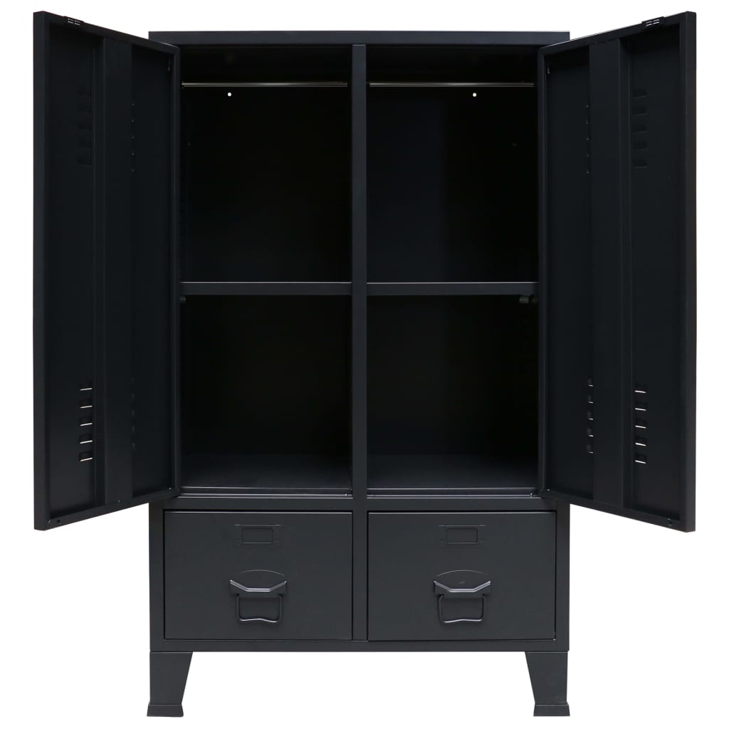Industrie-Stil Umkleideschrank Metallschrank Metallspind Fächerschrank Schwarz - Bild 61 von 67