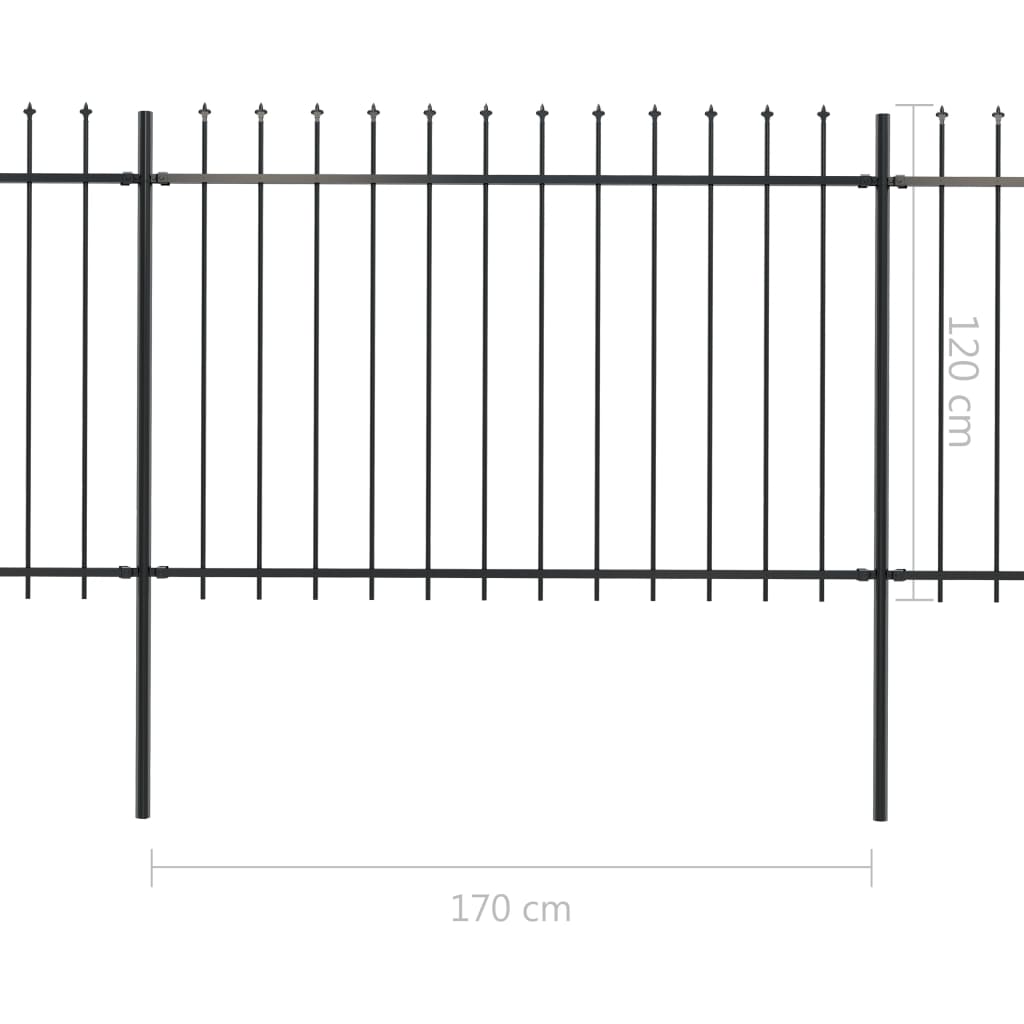 Gartenzaun mit Speerspitzen Zaunelemente Metallzaun Stahl Türzaun Sichtschutz - Bild 61 von 92