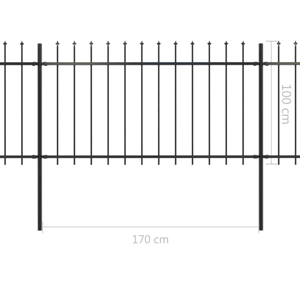 Gartenzaun mit Speerspitzen Zaunelemente Metallzaun Stahl Türzaun Sichtschutz - Bild 50 von 92