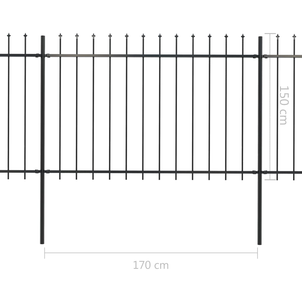 Gartenzaun mit Speerspitzen Zaunelemente Metallzaun Stahl Türzaun Sichtschutz - Bild 80 von 92