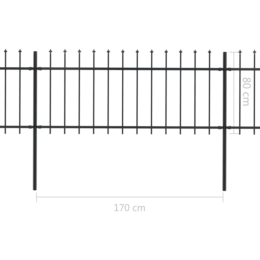 Gartenzaun mit Speerspitzen Zaunelemente Metallzaun Stahl Türzaun Sichtschutz - Bild 26 von 92