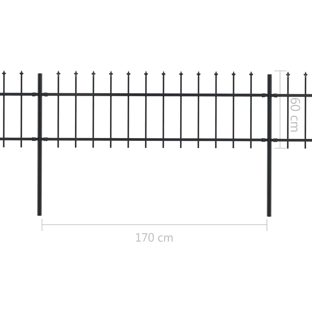 Gartenzaun mit Speerspitzen Zaunelemente Metallzaun Stahl Türzaun Sichtschutz - Bild 6 von 92