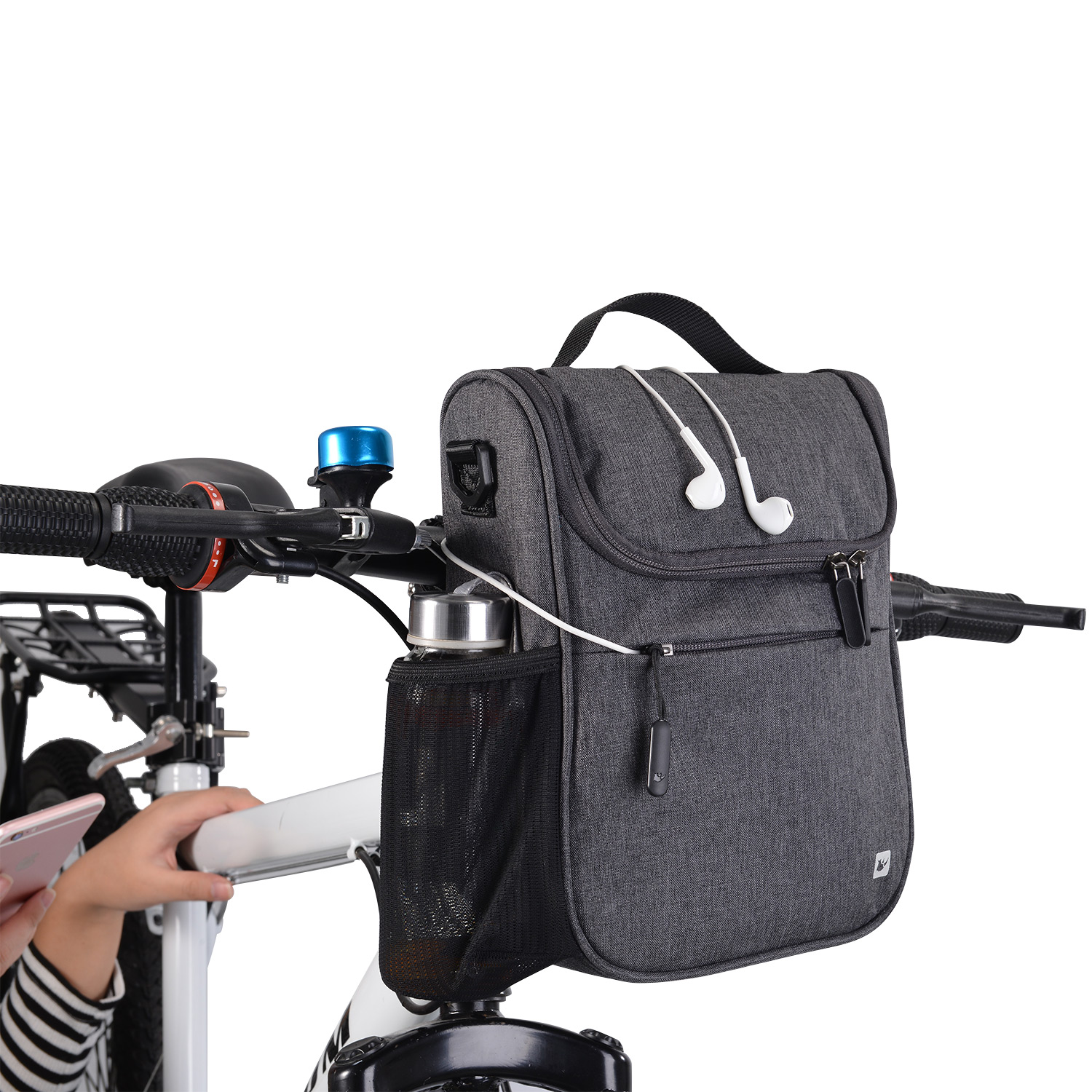 Cycling Handlebar Bag Waterproof Bike Front Bicycle Storage Basket Shoulder Bag - Picture 20 of 24