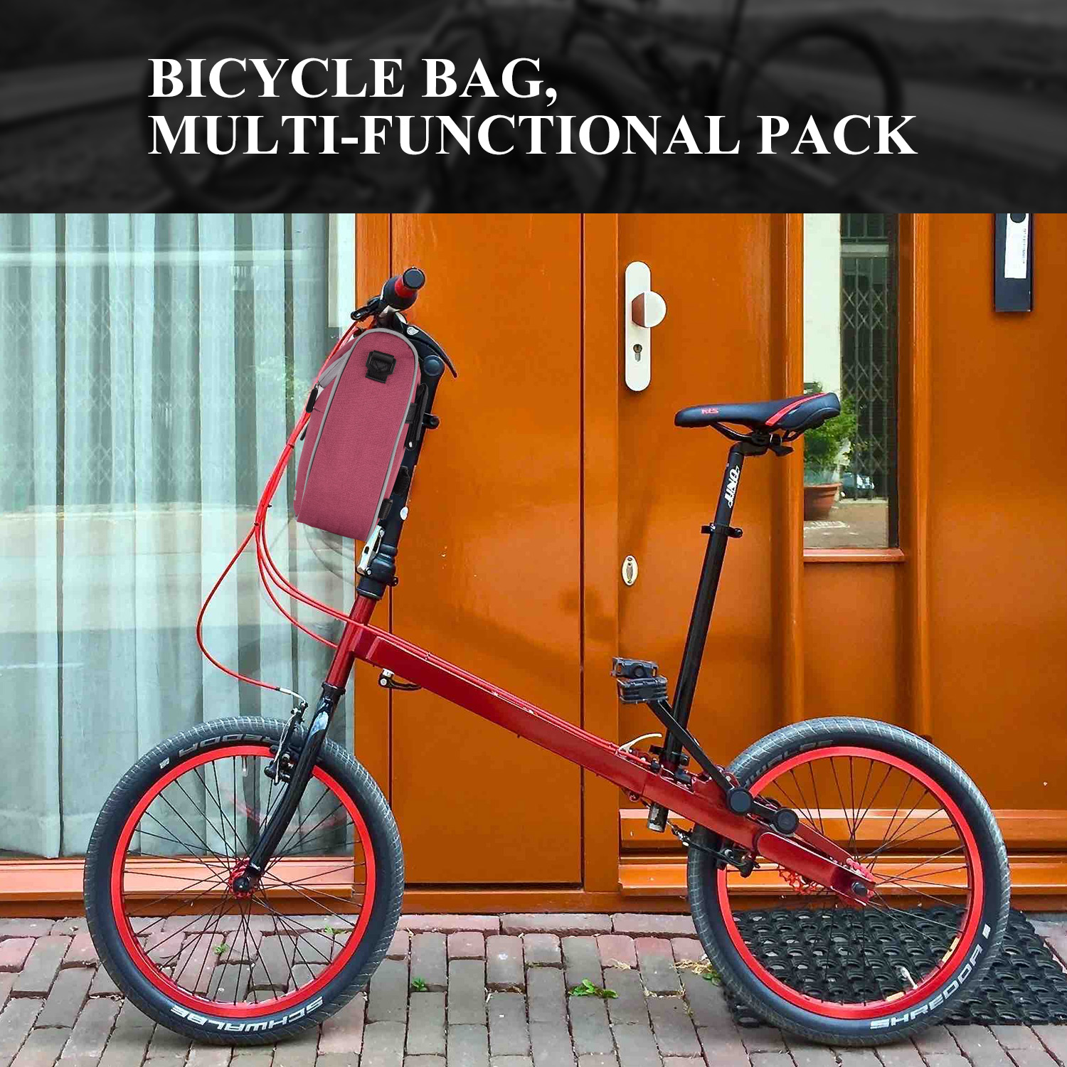 Cycling Handlebar Bag Waterproof Bike Front Bicycle Storage Basket Shoulder Bag - Picture 14 of 24