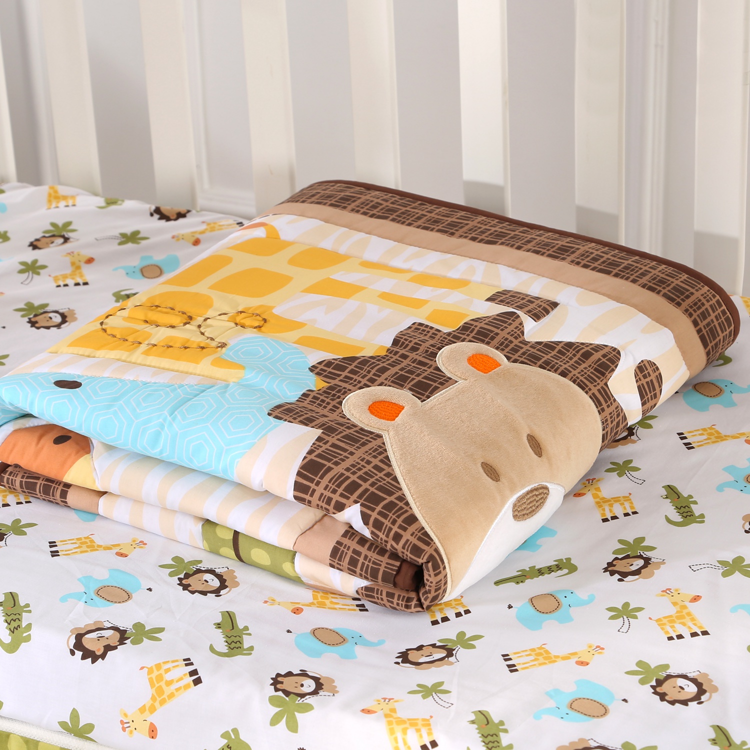 3 Piece Crib Bedding Set Baby Boys Girls Kid Nursery Crib Comforter Skirt Sheet - Picture 22 of 63