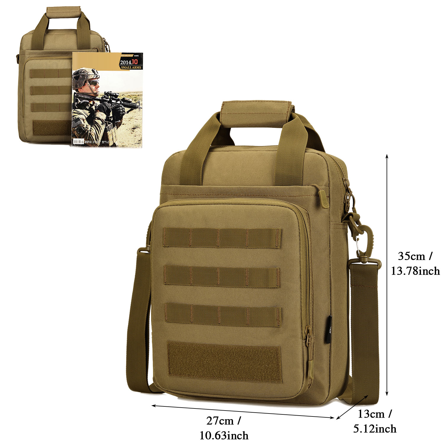 Herren-Schultertasche taktische Aktentasche strapazierfähig Molle Kuriertasche Handtasche - Bild 18 von 24