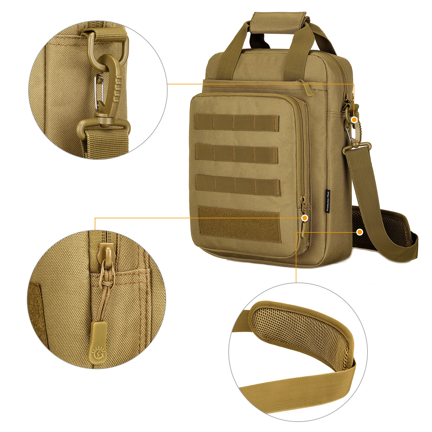 Herren-Schultertasche taktische Aktentasche strapazierfähig Molle Kuriertasche Handtasche - Bild 22 von 24