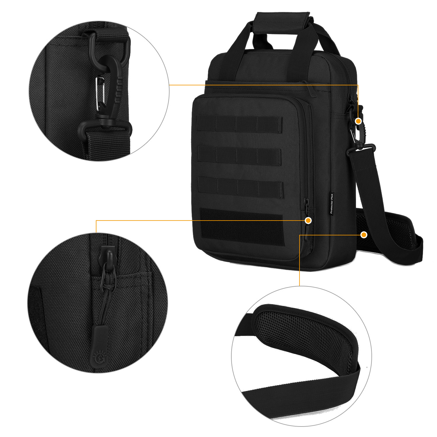 Herren-Schultertasche taktische Aktentasche strapazierfähig Molle Kuriertasche Handtasche - Bild 14 von 24