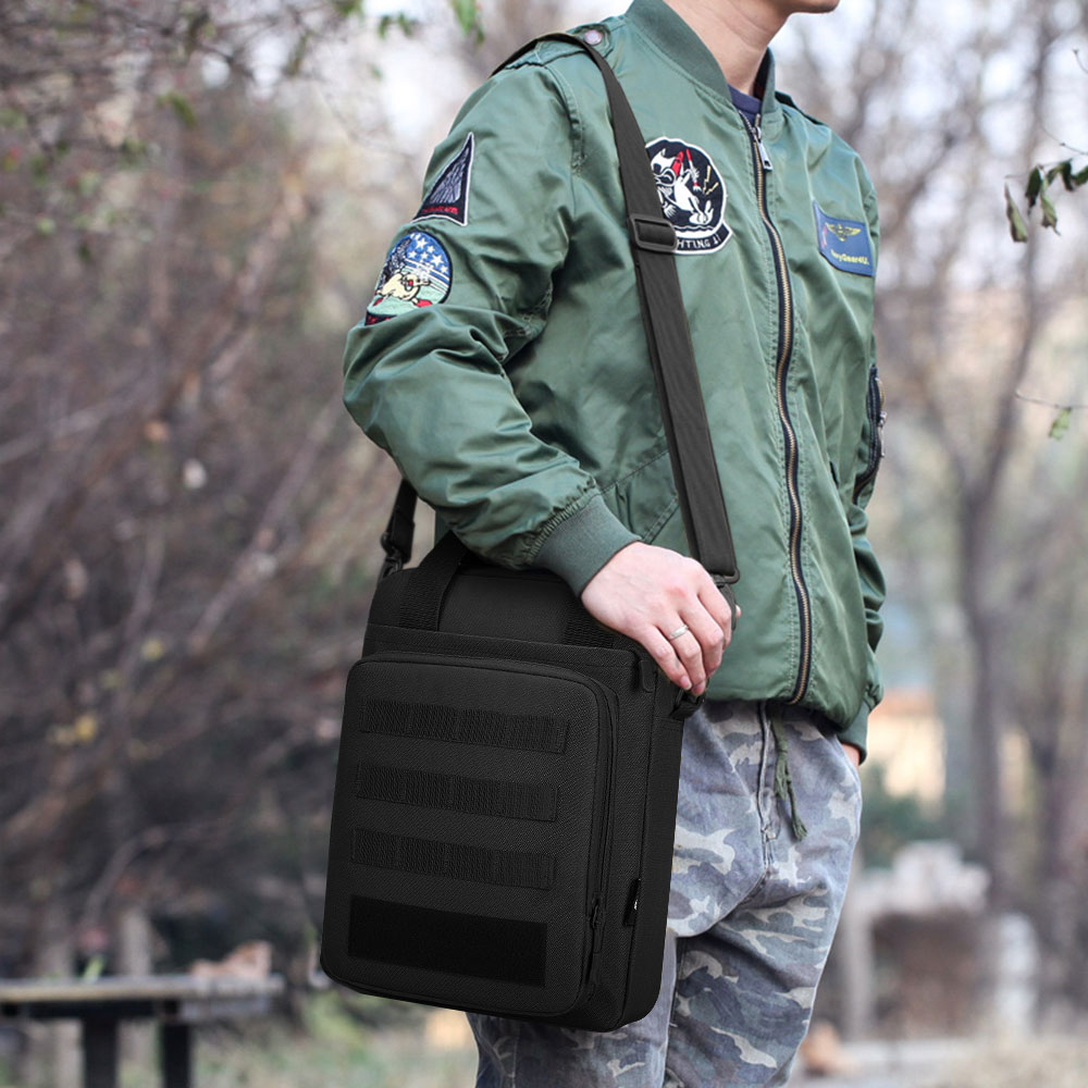 Herren-Schultertasche taktische Aktentasche strapazierfähig Molle Kuriertasche Handtasche - Bild 15 von 24