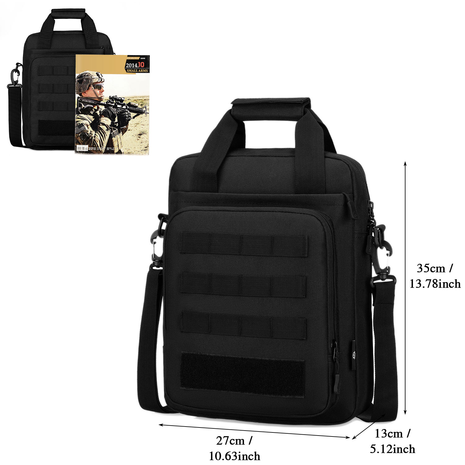 Herren-Schultertasche taktische Aktentasche strapazierfähig Molle Kuriertasche Handtasche - Bild 10 von 24