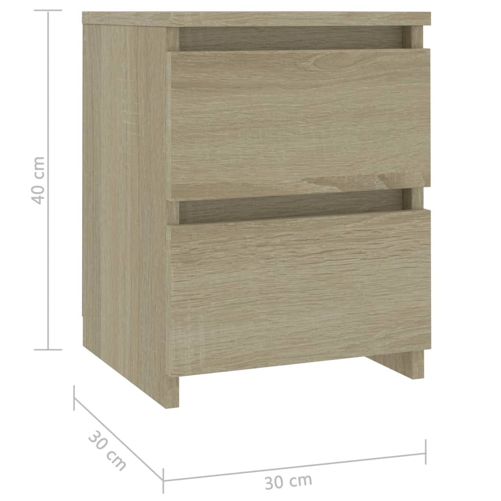 1/2er Holzwerkstoff Nachttisch Hochglanz Nachtschrank Schrank mit 2 Schubladen - Bild 30 von 61