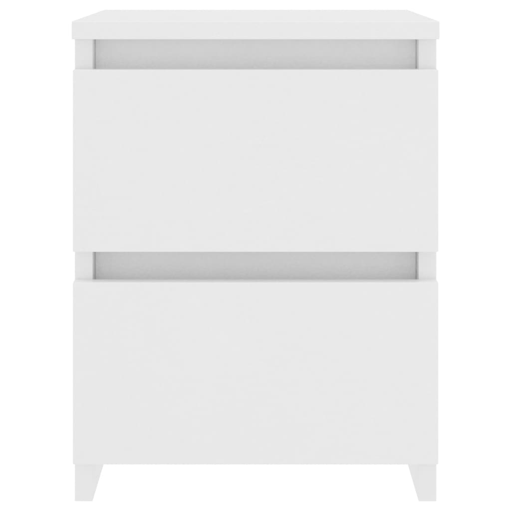 1/2er Holzwerkstoff Nachttisch Hochglanz Nachtschrank Schrank mit 2 Schubladen - Bild 16 von 61