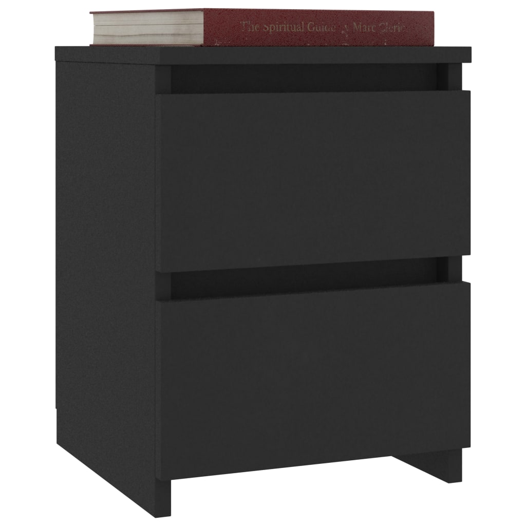 1/2er Holzwerkstoff Nachttisch Hochglanz Nachtschrank Schrank mit 2 Schubladen - Bild 21 von 61