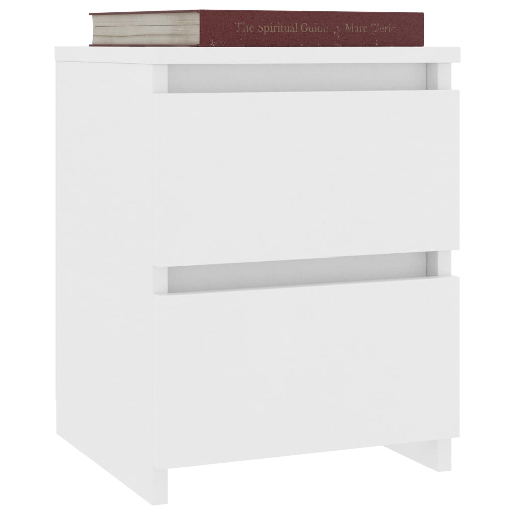 1/2er Holzwerkstoff Nachttisch Hochglanz Nachtschrank Schrank mit 2 Schubladen - Bild 15 von 61