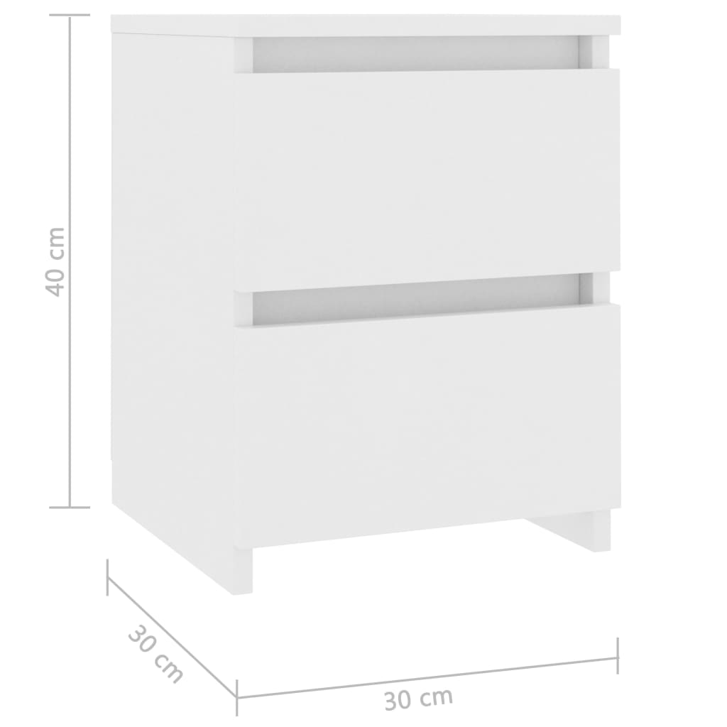 1/2er Holzwerkstoff Nachttisch Hochglanz Nachtschrank Schrank mit 2 Schubladen - Bild 18 von 61