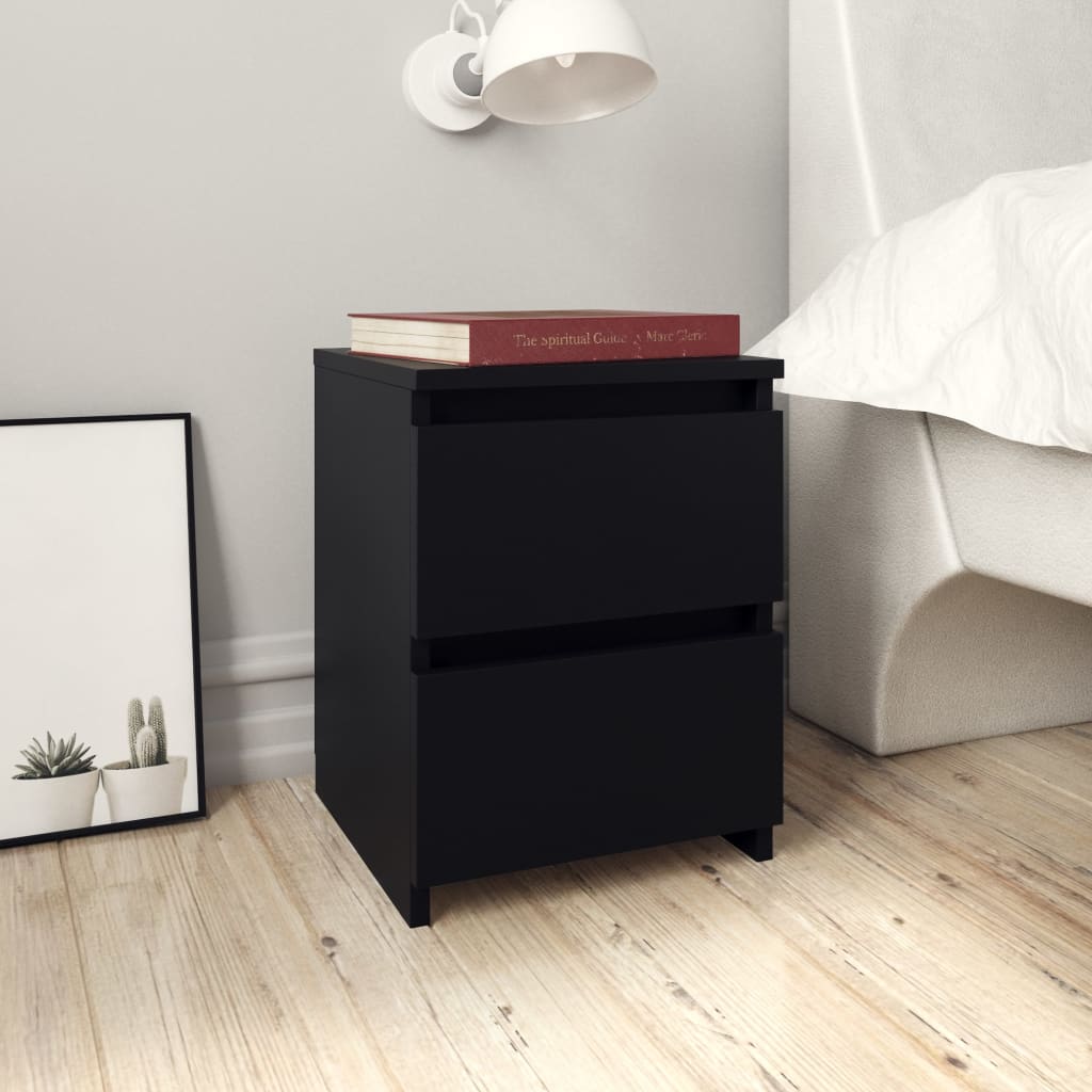 1/2er Holzwerkstoff Nachttisch Hochglanz Nachtschrank Schrank mit 2 Schubladen - Bild 19 von 61