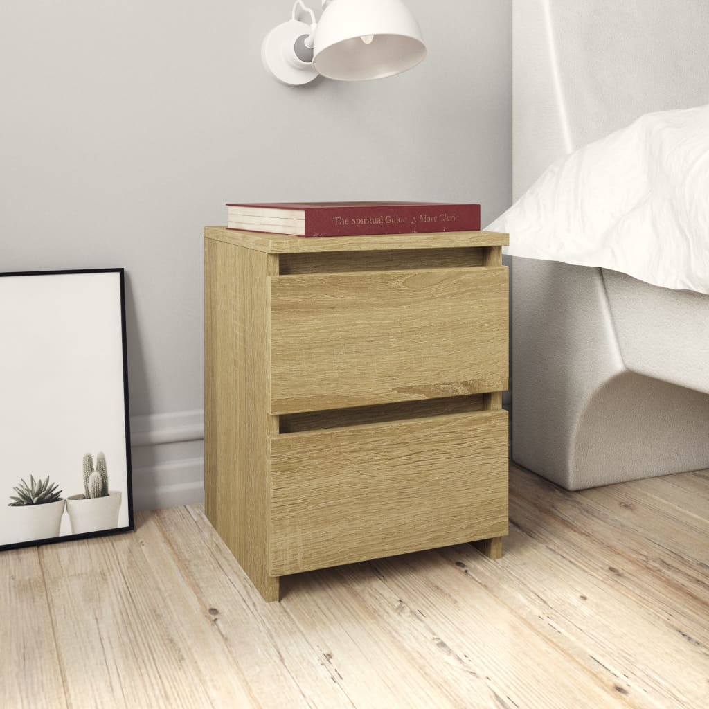 1/2er Holzwerkstoff Nachttisch Hochglanz Nachtschrank Schrank mit 2 Schubladen - Bild 25 von 61