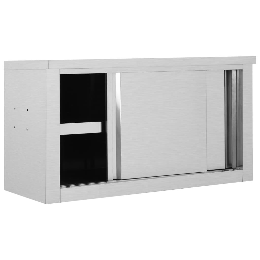 Wandhängeschrank Gastro mit Schiebetüren Edelstahl Hängeschrank Wandschrank - Bild 4 von 28