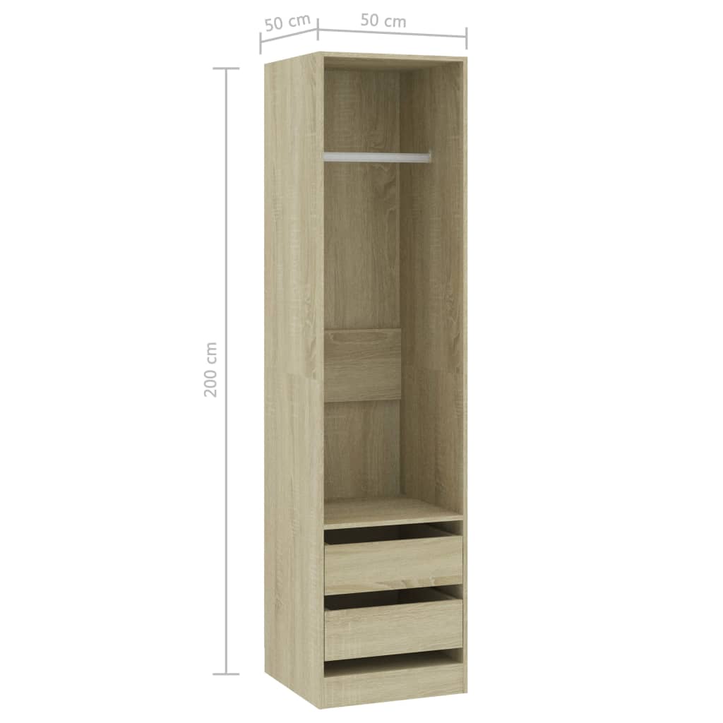 Kleiderschrank mit 2 Schubladen Holz Kleiderständer Flurschrank Hochschrank - Bild 20 von 56
