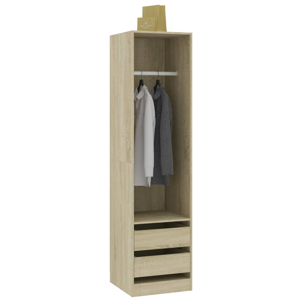 Kleiderschrank mit 2 Schubladen Holz Kleiderständer Flurschrank Hochschrank - Bild 17 von 56
