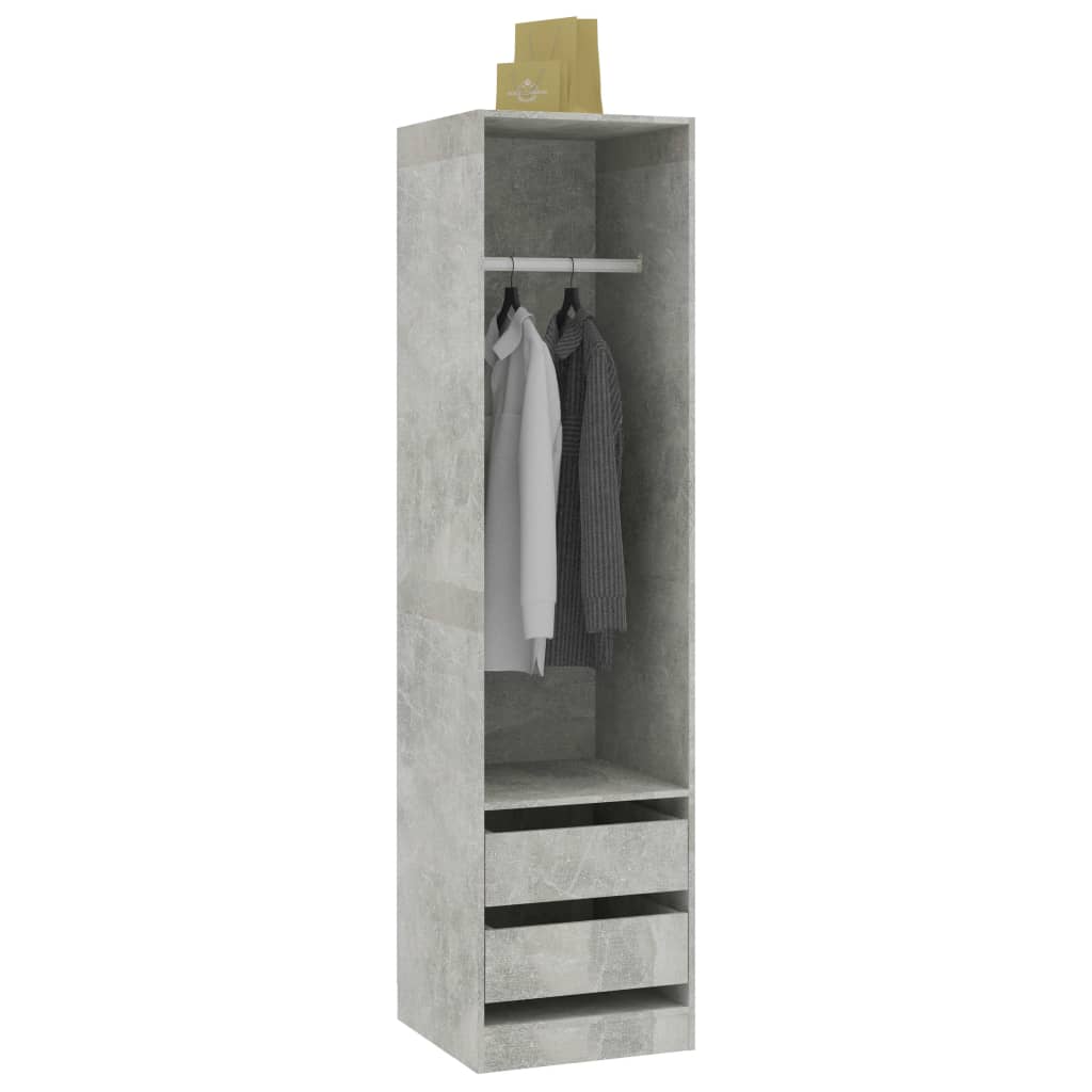 Kleiderschrank mit 2 Schubladen Holz Kleiderständer Flurschrank Hochschrank - Bild 23 von 56