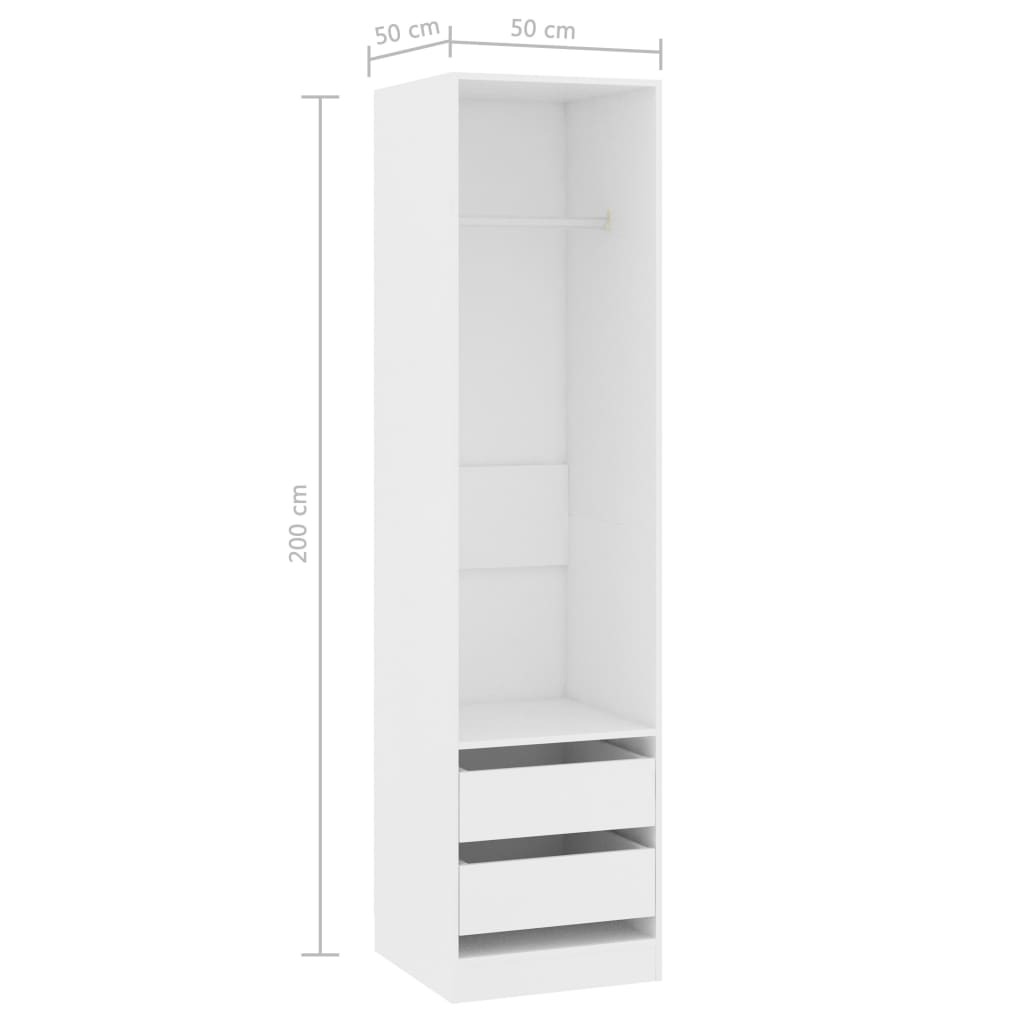 Kleiderschrank mit 2 Schubladen Holz Kleiderständer Flurschrank Hochschrank - Bild 8 von 56