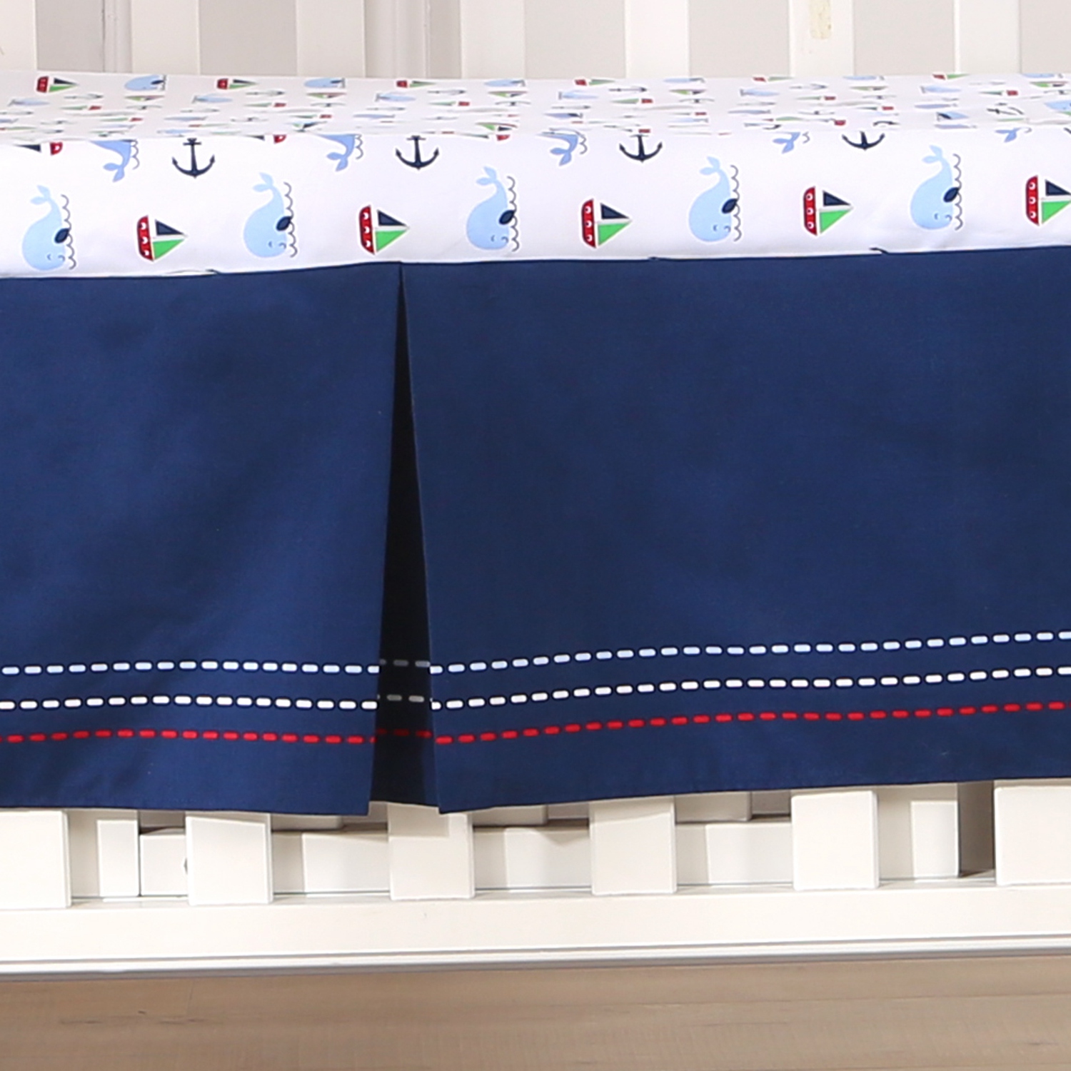 3 Piece Crib Bedding Set Baby Boys Girls Kid Nursery Crib Comforter Skirt Sheet - Picture 47 of 63