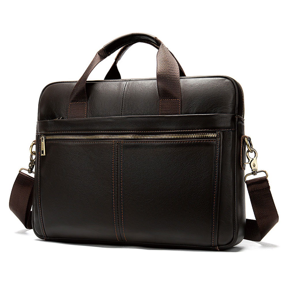 Vintage Men Laptop Briefcase Genuine Leather Business Travel Work Shoulder Bag - Picture 25 of 27