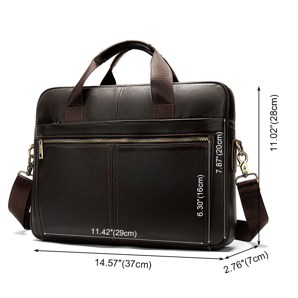 Vintage Men Briefcase Genuine Leather Shoulder Bag Laptop Bag Case Messenger Bag - Picture 10 of 47