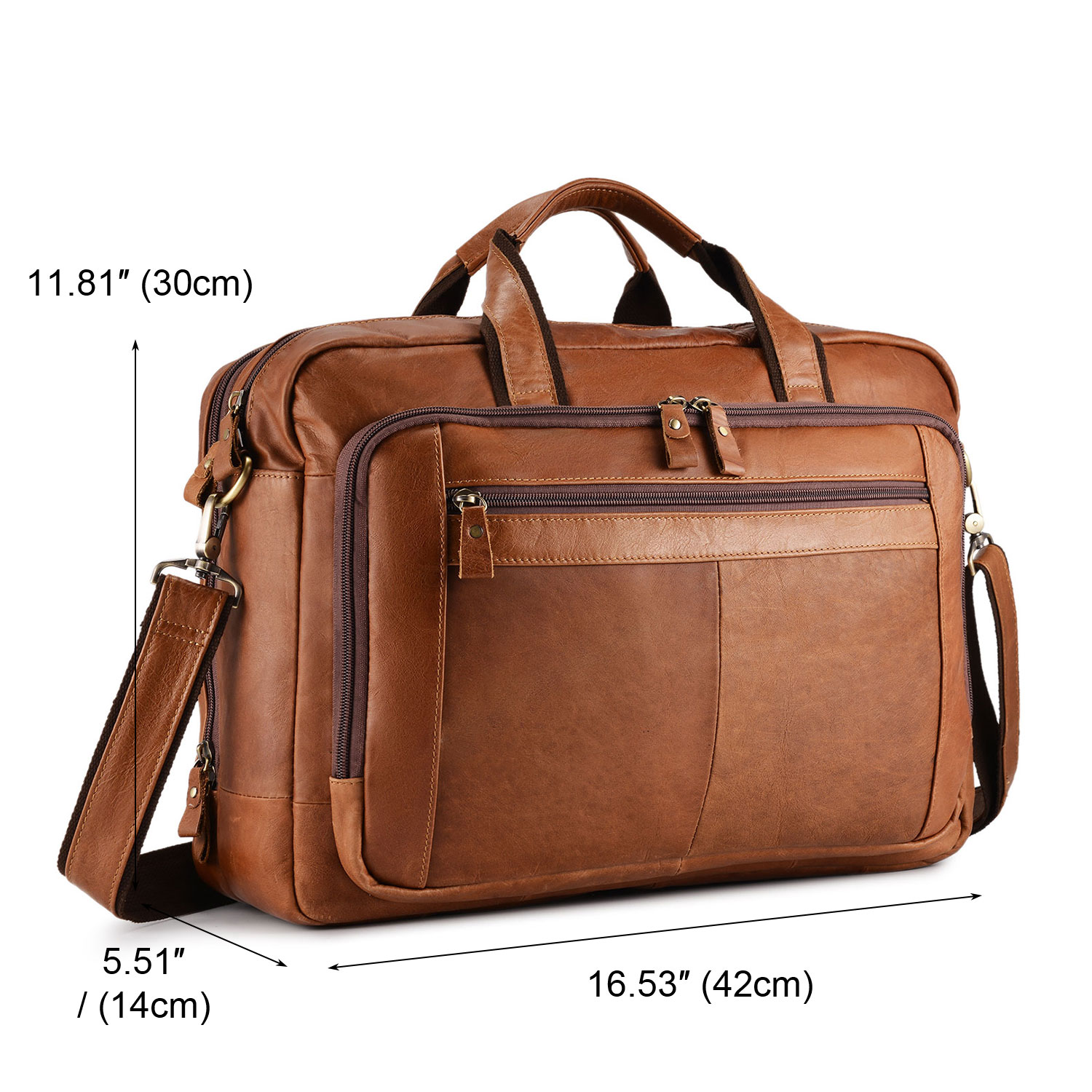Vintage Men Briefcase Genuine Leather Shoulder Bag Laptop Bag Case Messenger Bag - Picture 22 of 47