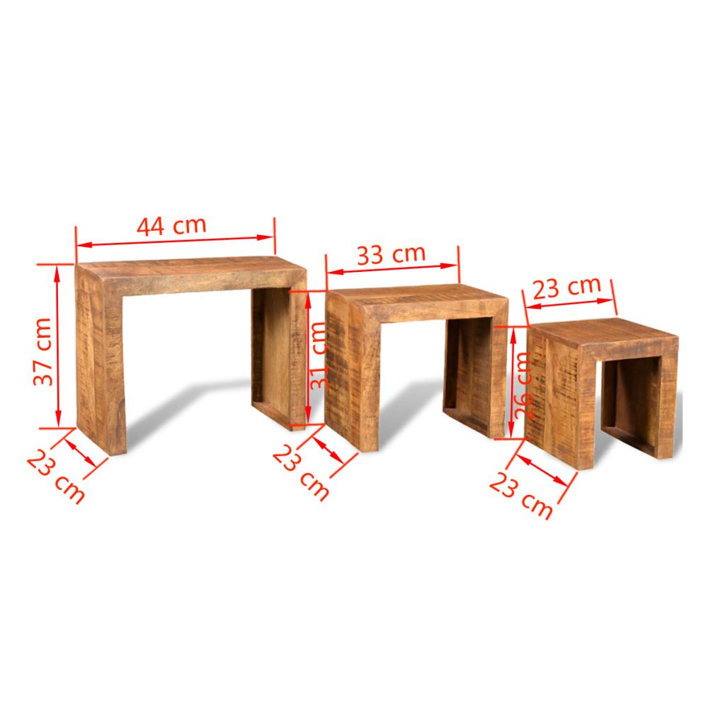 Solid acheter Mango Wood Coffee Table Nightstand Side End Cabinet Nest Table Antique