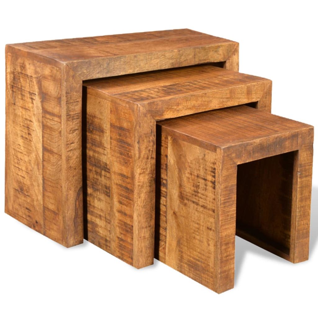 Solid Mango Wood Coffee Table Nightstand Side End acheter Cabinet Nest Table Antique