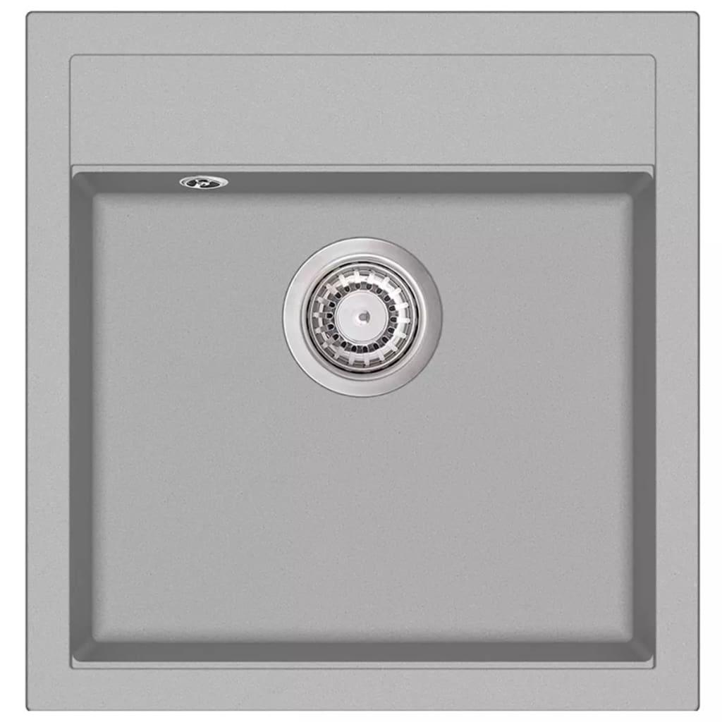 Granite Kitchen Sink Single Basin Overmount with Basket Strainer 49x51x30.6 cm - Picture 6 of 8
