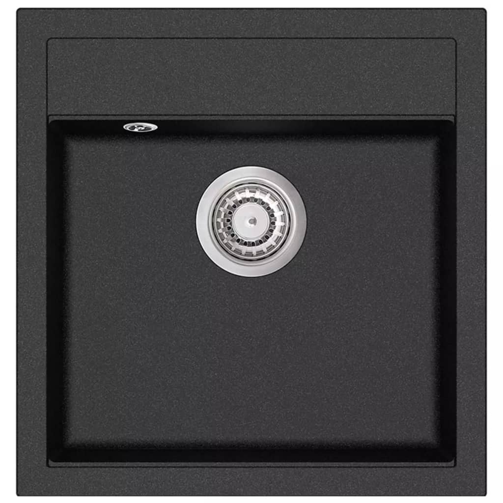 Granite Kitchen Sink Single Basin Overmount with Basket Strainer 49x51x30.6 cm - Picture 5 of 8