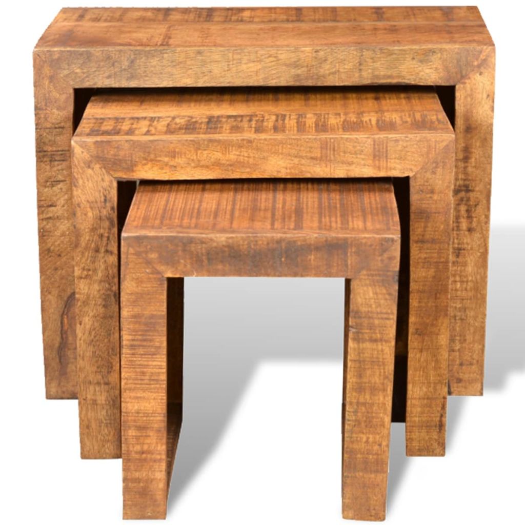 Solid Mango Wood Coffee Table Nightstand Side End Cabinet points de vente Nest Table Antique