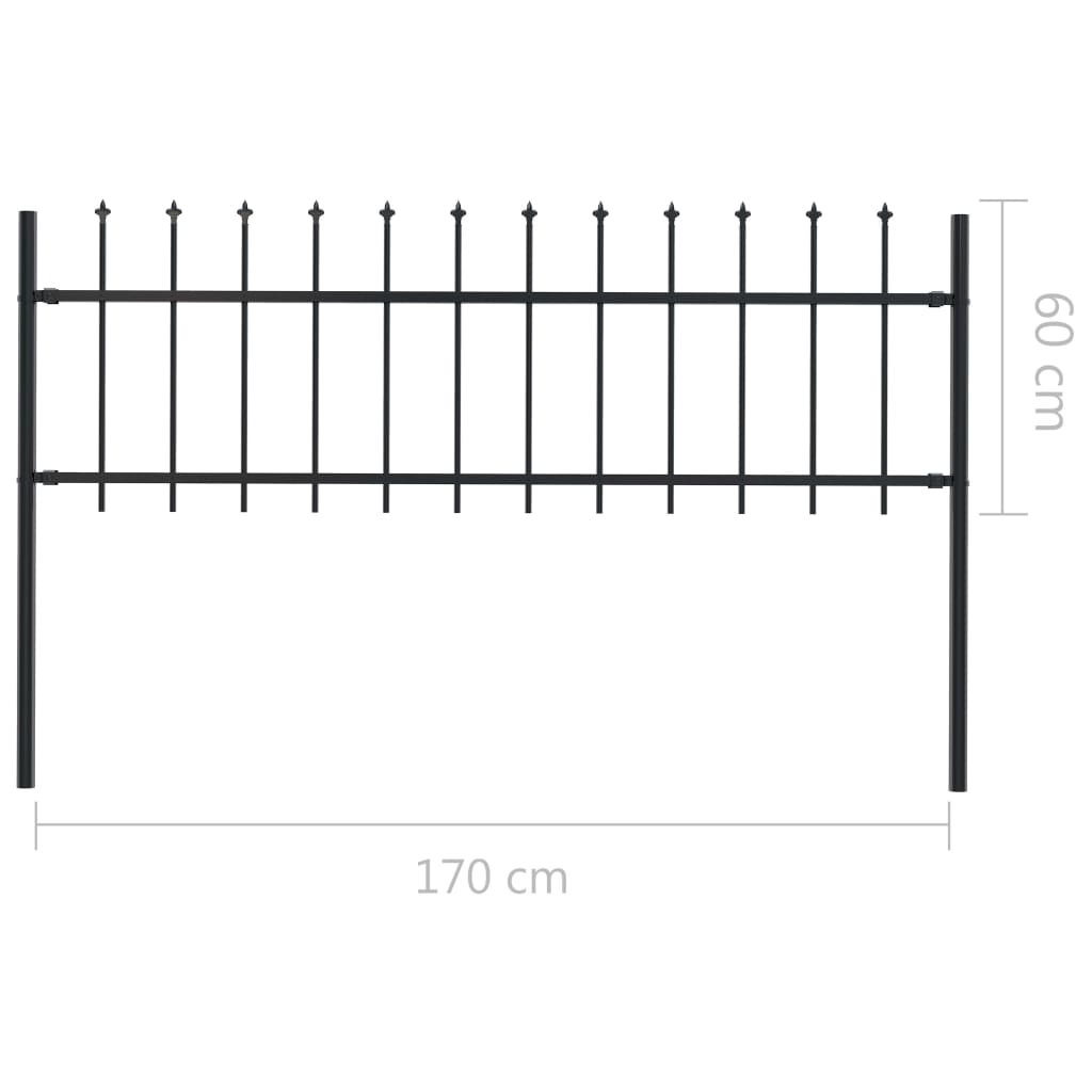 Gartenzaun mit Speerspitzen Zaunelemente Metallzaun Stahl Türzaun Sichtschutz - Bild 4 von 92