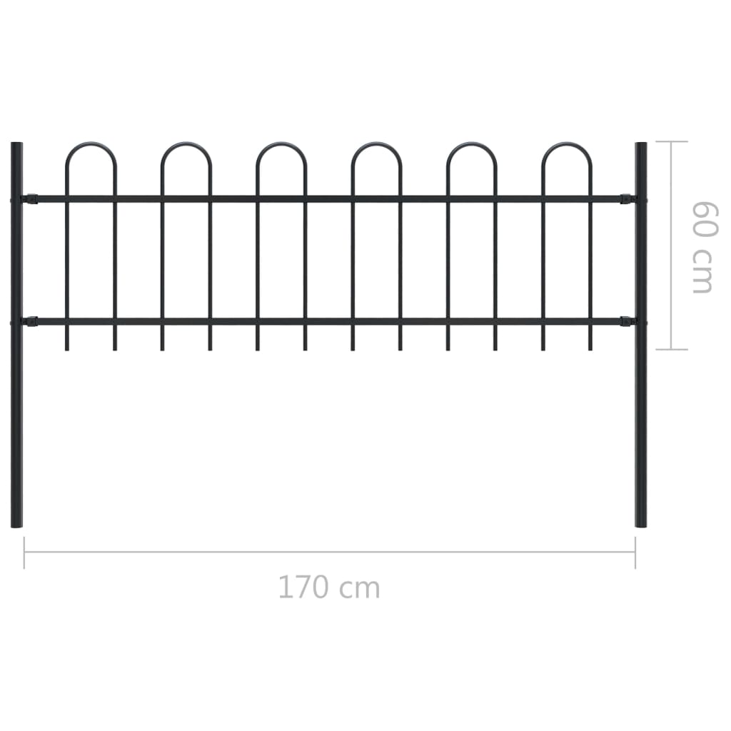 Gartenzaun Zaun Set Zaunelemente Metallzaun Tor mit Speerspitzen / Pfosten Eisen - Bild 45 von 45