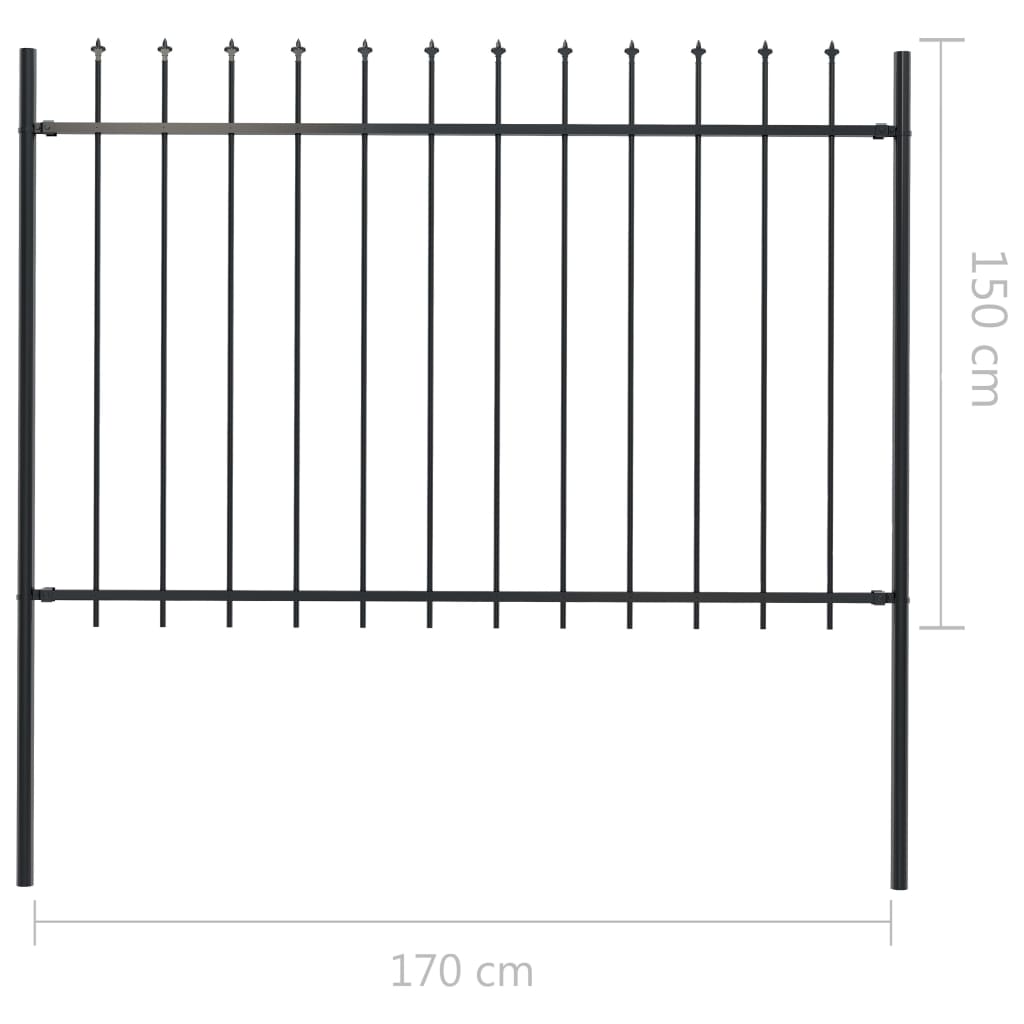 Gartenzaun mit Speerspitzen Zaunelemente Metallzaun Stahl Türzaun Sichtschutz - Bild 76 von 92