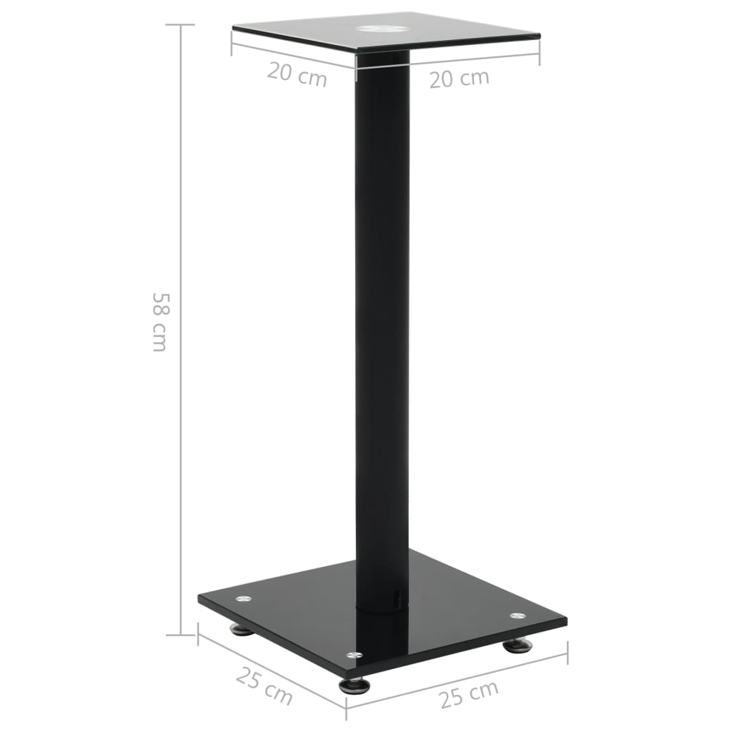 2pc Alu Speaker Stands Safety Glass Sound Support Holder Studio Monitor Pedestal