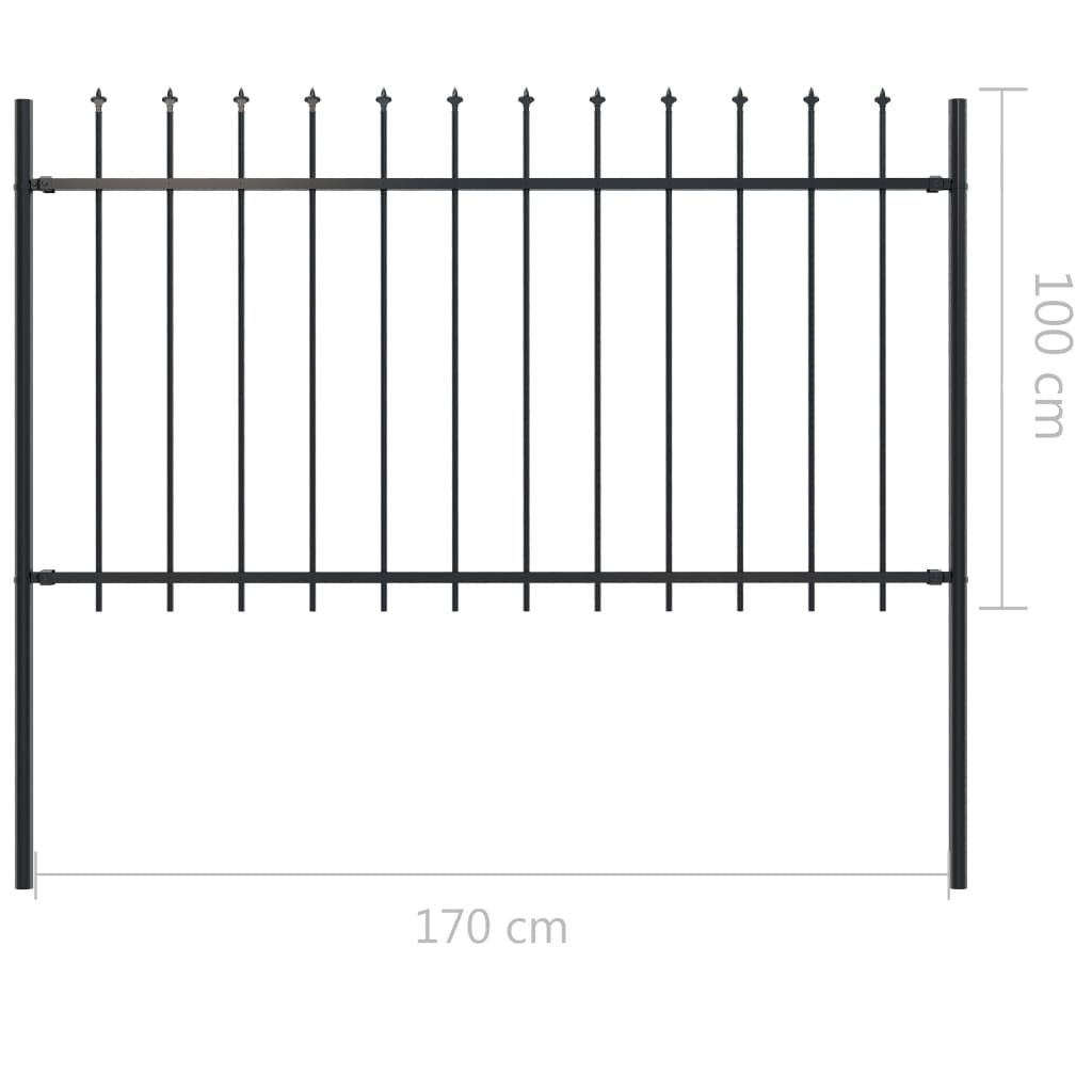 Gartenzaun mit Speerspitzen Zaunelemente Metallzaun Stahl Türzaun Sichtschutz - Bild 38 von 92