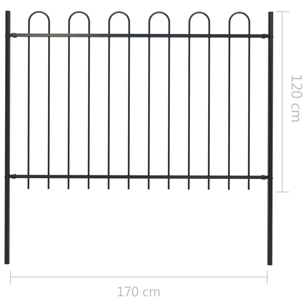 Gartenzaun Zaun Set Zaunelemente Metallzaun Tor mit Speerspitzen / Pfosten Eisen - Bild 10 von 45