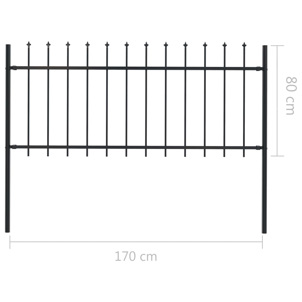 Gartenzaun mit Speerspitzen Zaunelemente Metallzaun Stahl Türzaun Sichtschutz - Bild 20 von 92