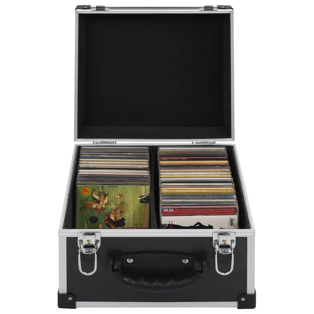 DJ CD-Koffer Alukoffer für 40 CDs mit Schlüssel DJ Case Box Innenraum  gepolstert