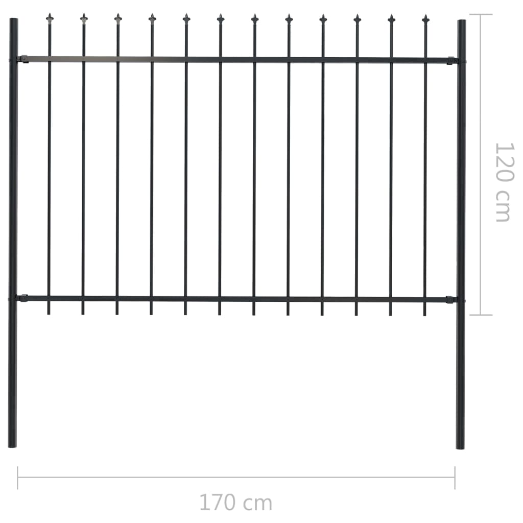 Gartenzaun mit Speerspitzen Zaunelemente Metallzaun Stahl Türzaun Sichtschutz - Bild 57 von 92