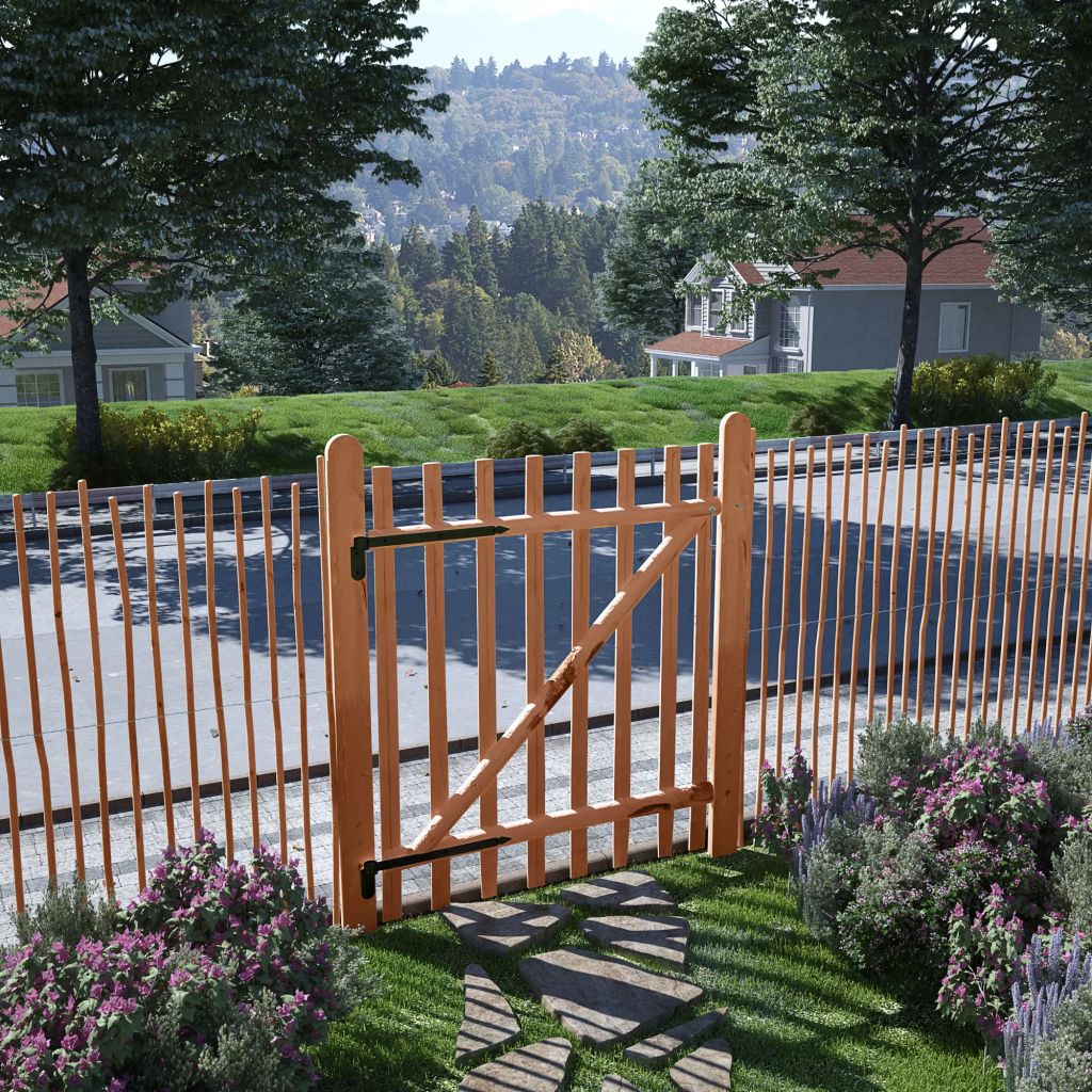 Gartentor Haselnuss Staketenzaun Holz Garten Zaun Tor Pforte Tür 60-150cm - Bild 50 von 61