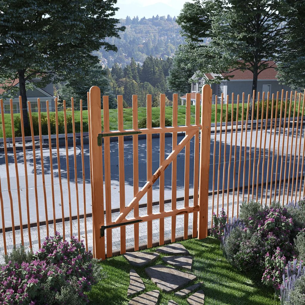 Gartentor Haselnuss Staketenzaun Holz Garten Zaun Tor Pforte Tür 60-150cm - Bild 56 von 61