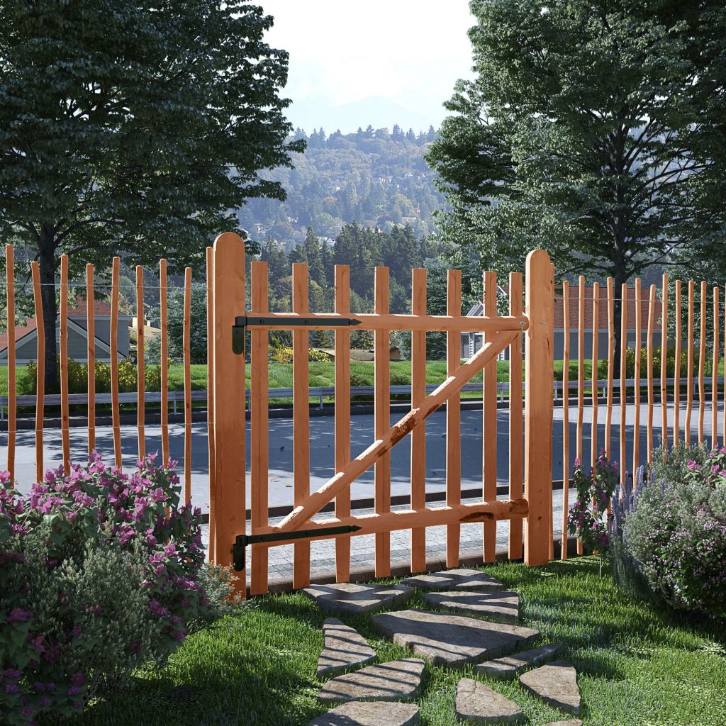 Gartentor Haselnuss Staketenzaun Holz Garten Zaun Tor Pforte Tür 60-150cm - Bild 44 von 61